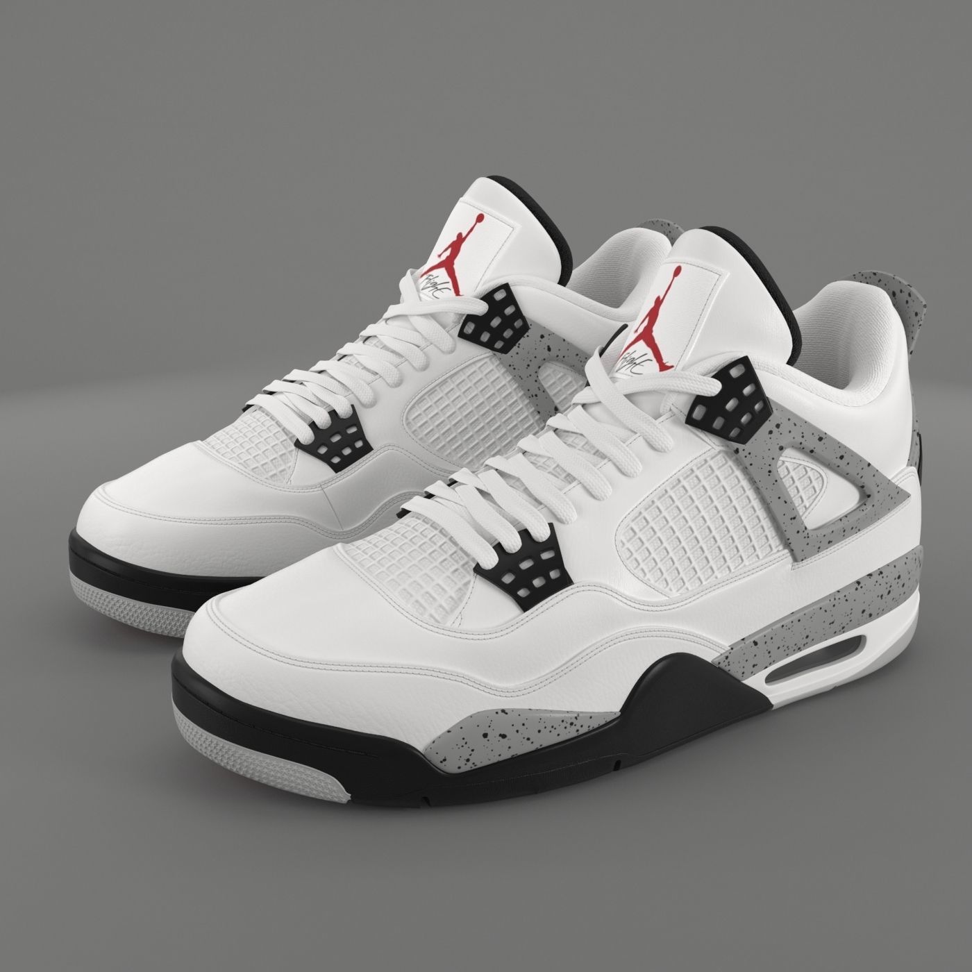 Air Jordan 4 Retro Cement PBR Low-poly 3D model_4