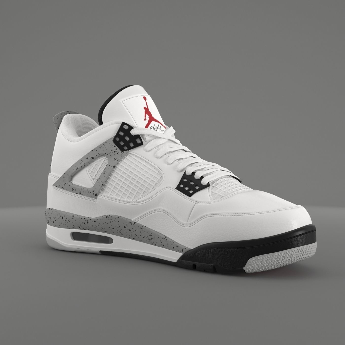 Air Jordan 4 Retro Cement PBR Low-poly 3D model_8
