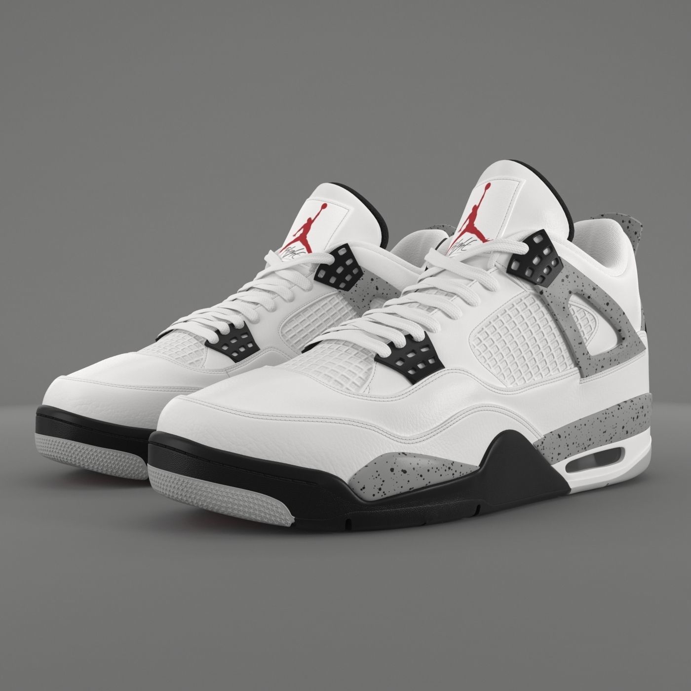 Air Jordan 4 Retro Cement PBR Low-poly 3D model_1