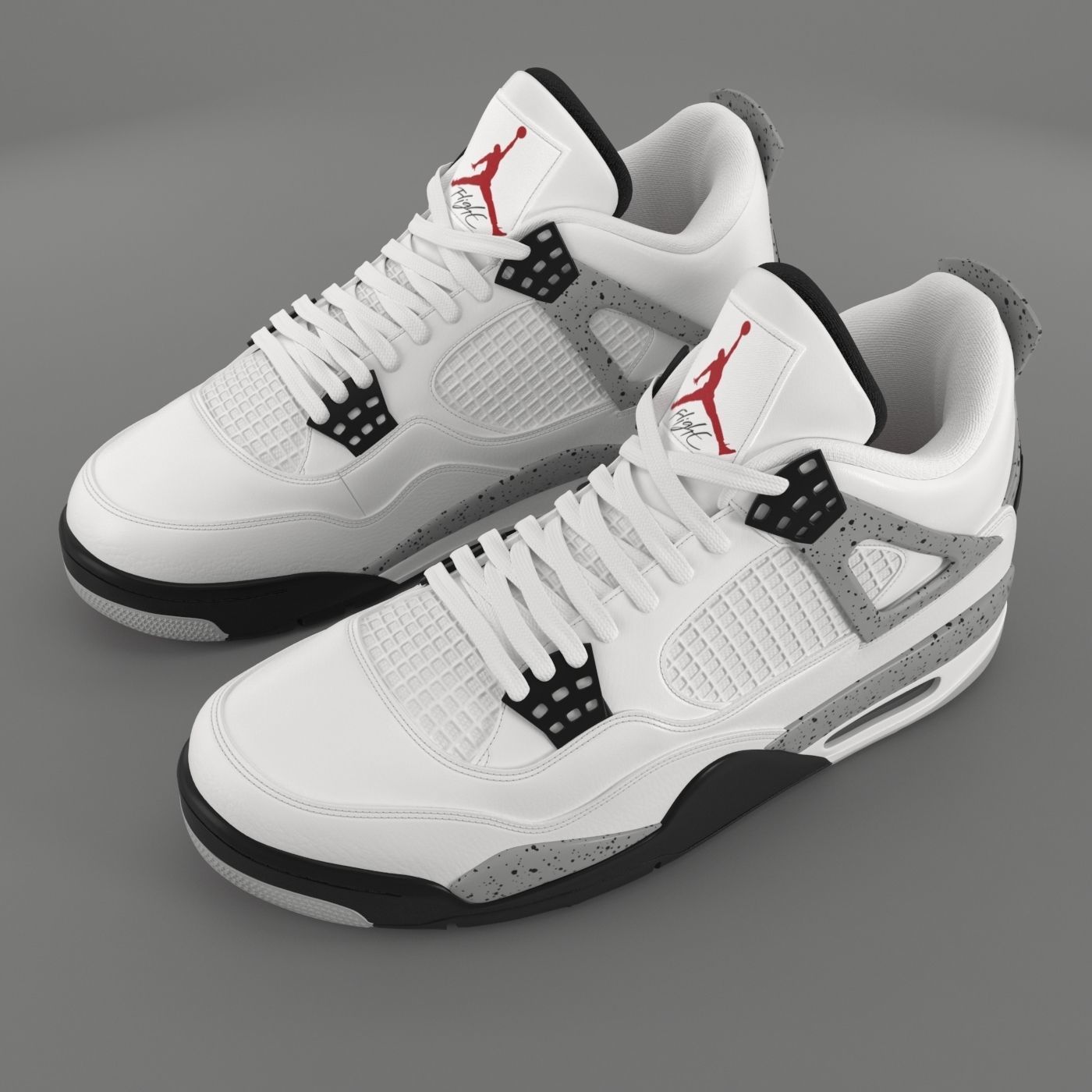 Air Jordan 4 Retro Cement PBR Low-poly 3D model_5