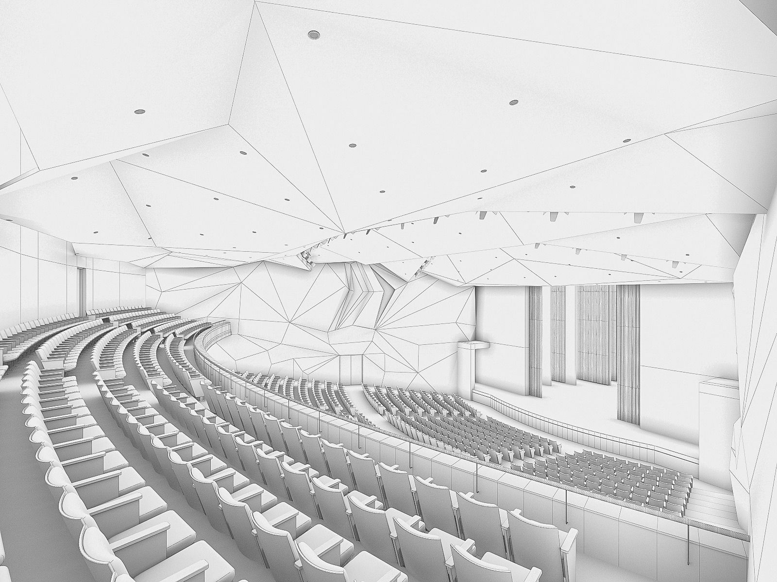 Concert Hall Interior 01 Low-poly 3D model_5