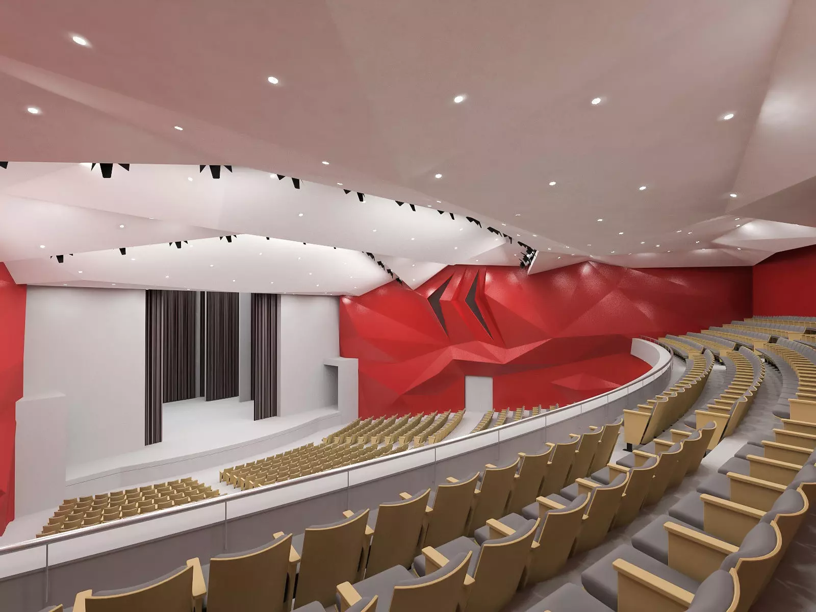 Concert Hall Interior 01 Low-poly 3D model_0