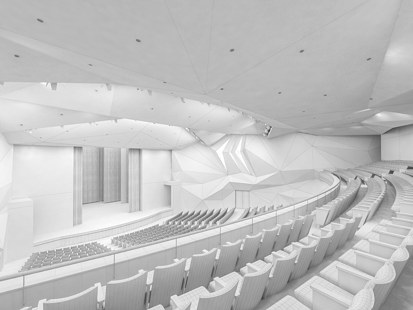 Concert Hall Interior 01 Low-poly 3D model_3