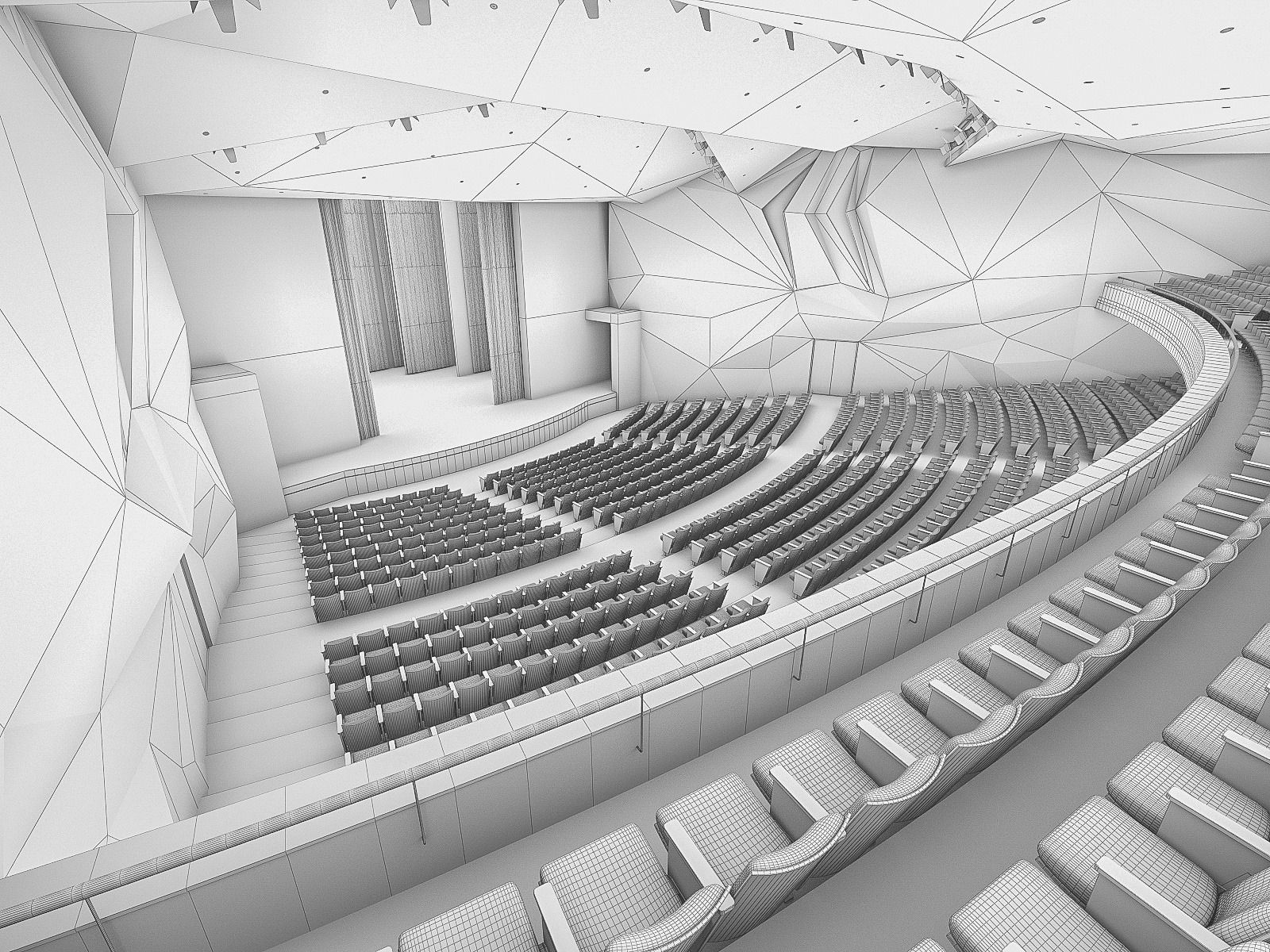 Concert Hall Interior 01 Low-poly 3D model_8