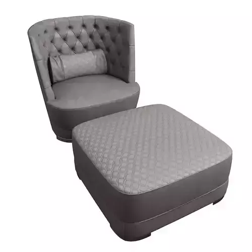 Vittoria Frigerio Greppi  Capitone  armchair and pouf