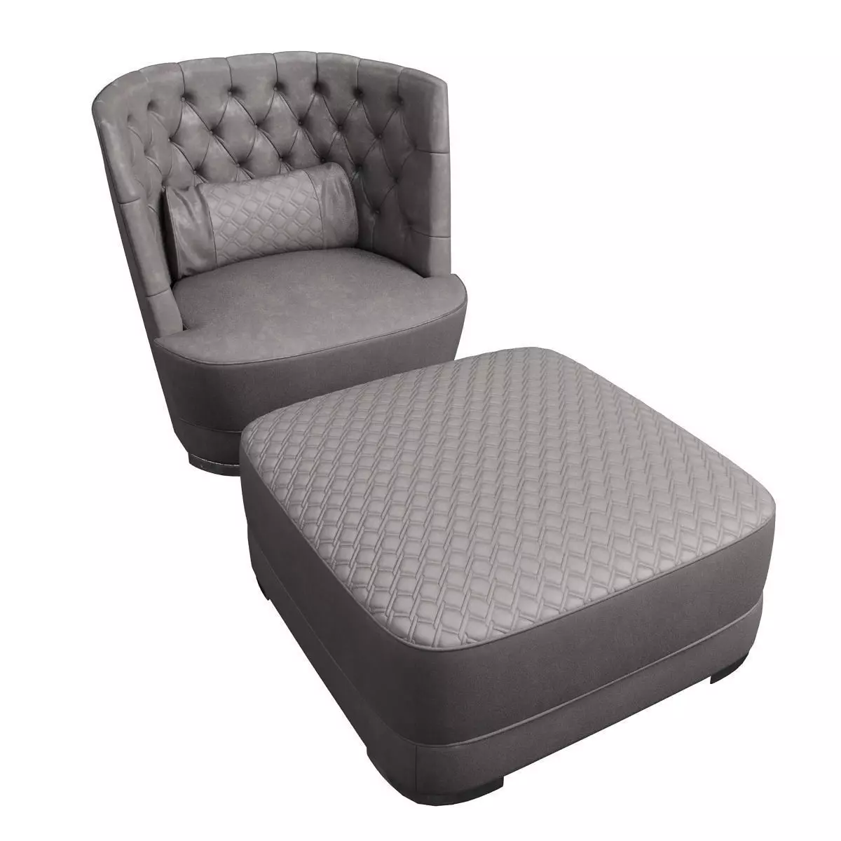 Vittoria Frigerio Greppi Capitone armchair and pouf 3D model