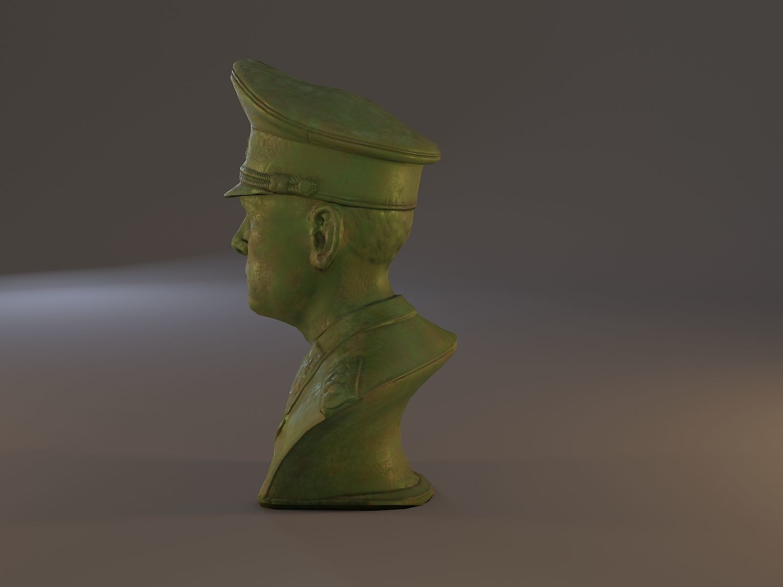 Erwin Rommel Bust Low Poly Low-poly 3D model_25