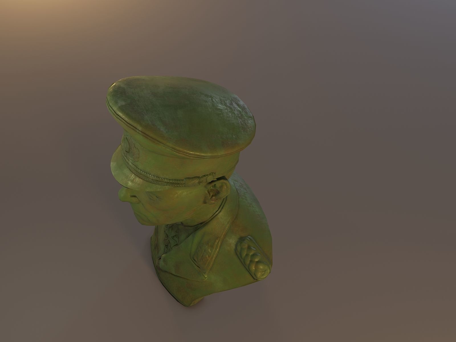 Erwin Rommel Bust Low Poly Low-poly 3D model_36