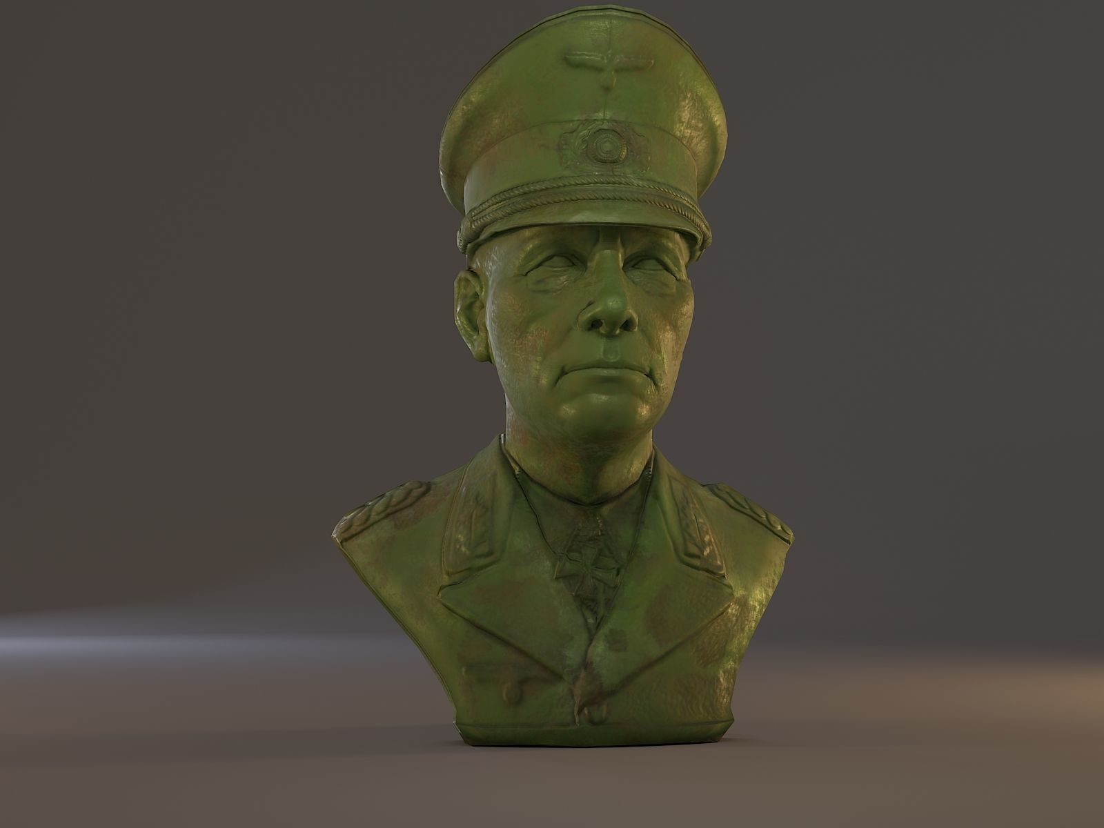 Erwin Rommel Bust Low Poly Low-poly 3D model_34