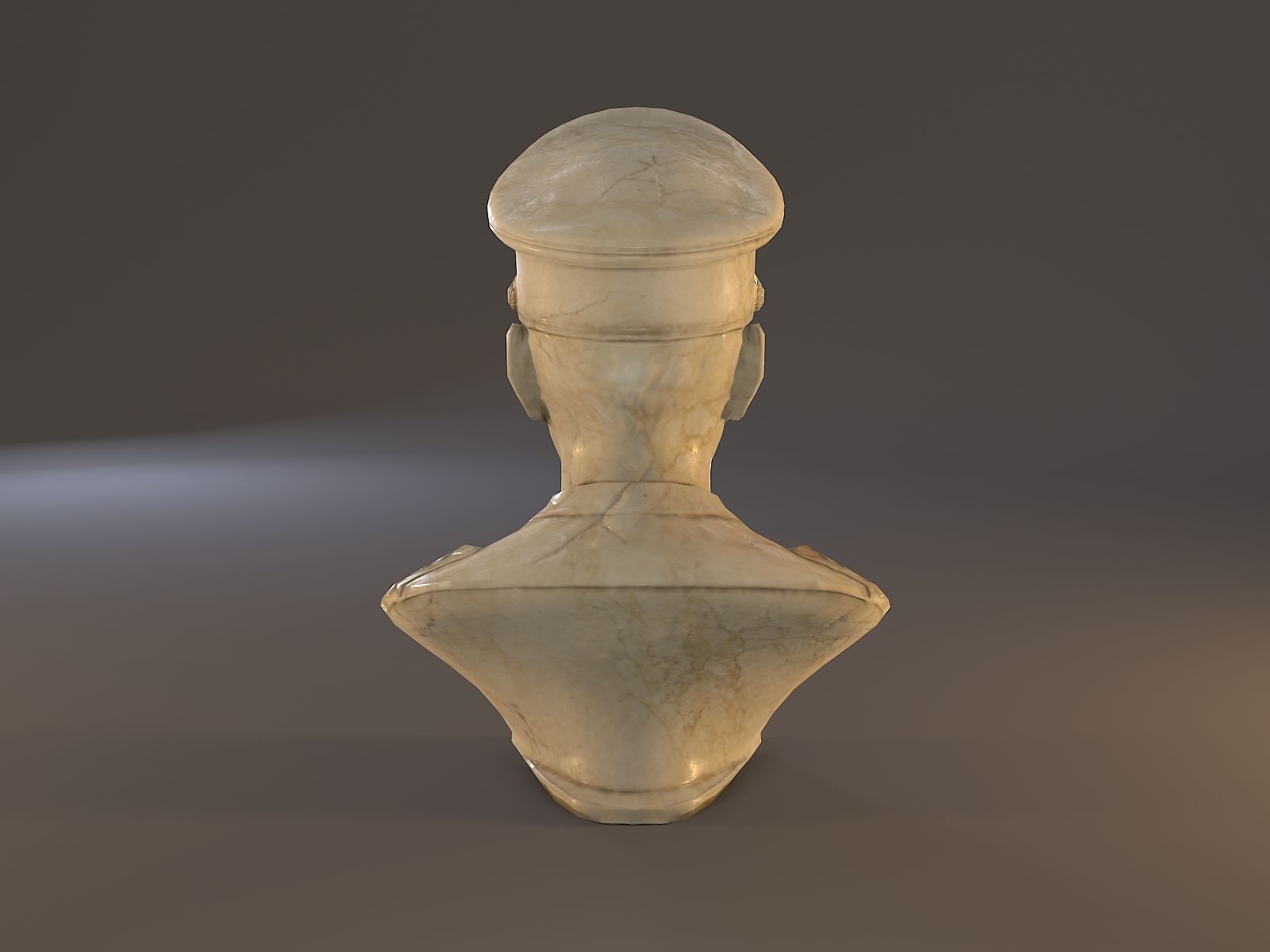 Erwin Rommel Bust Low Poly Low-poly 3D model_5