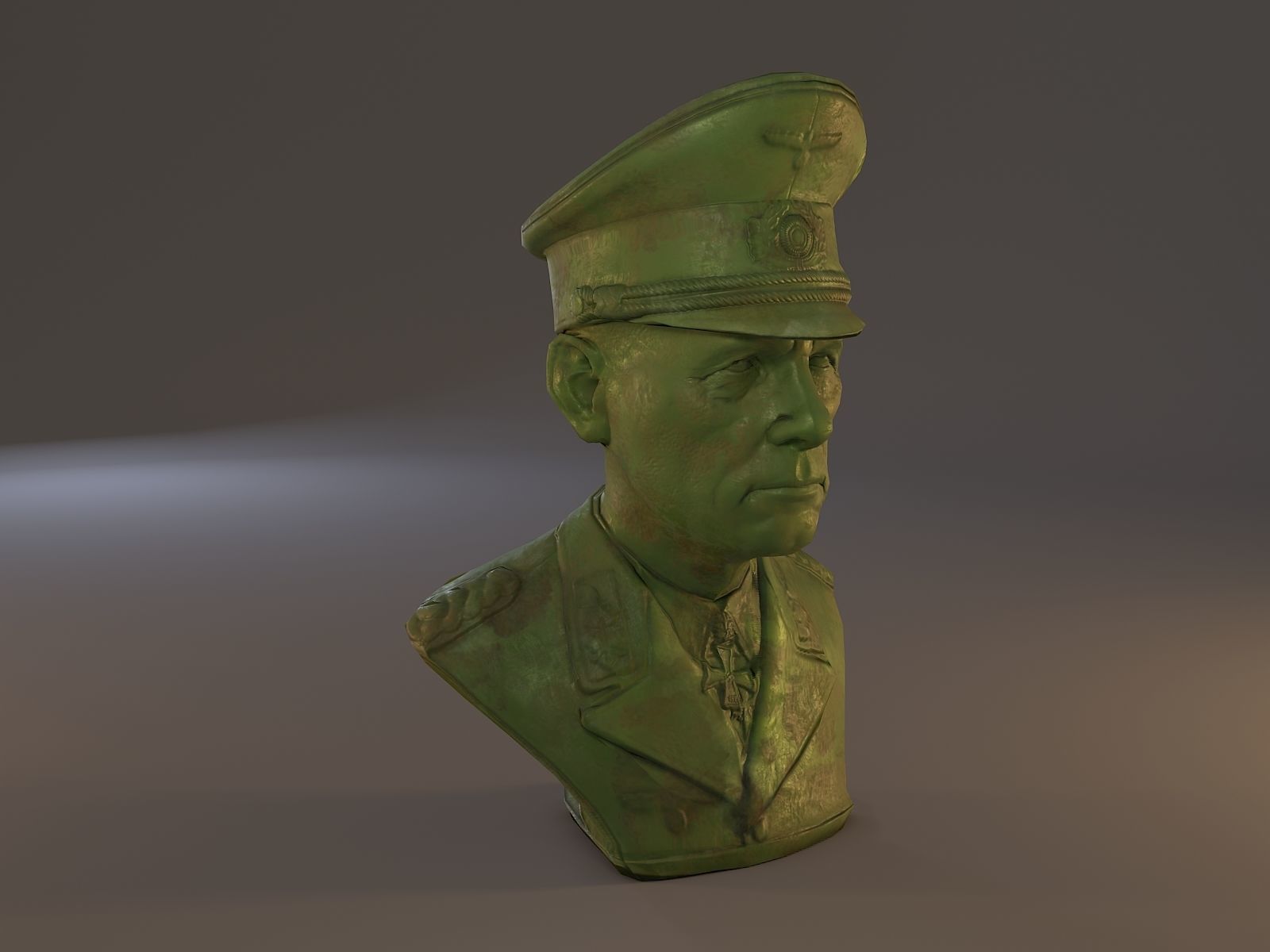 Erwin Rommel Bust Low Poly Low-poly 3D model_31