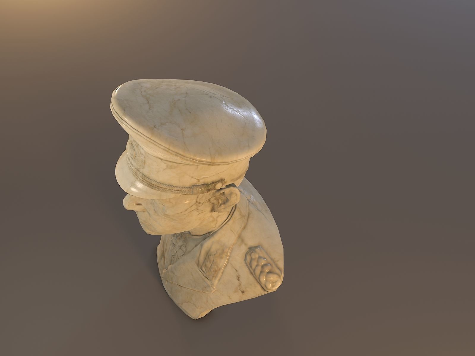 Erwin Rommel Bust Low Poly Low-poly 3D model_14