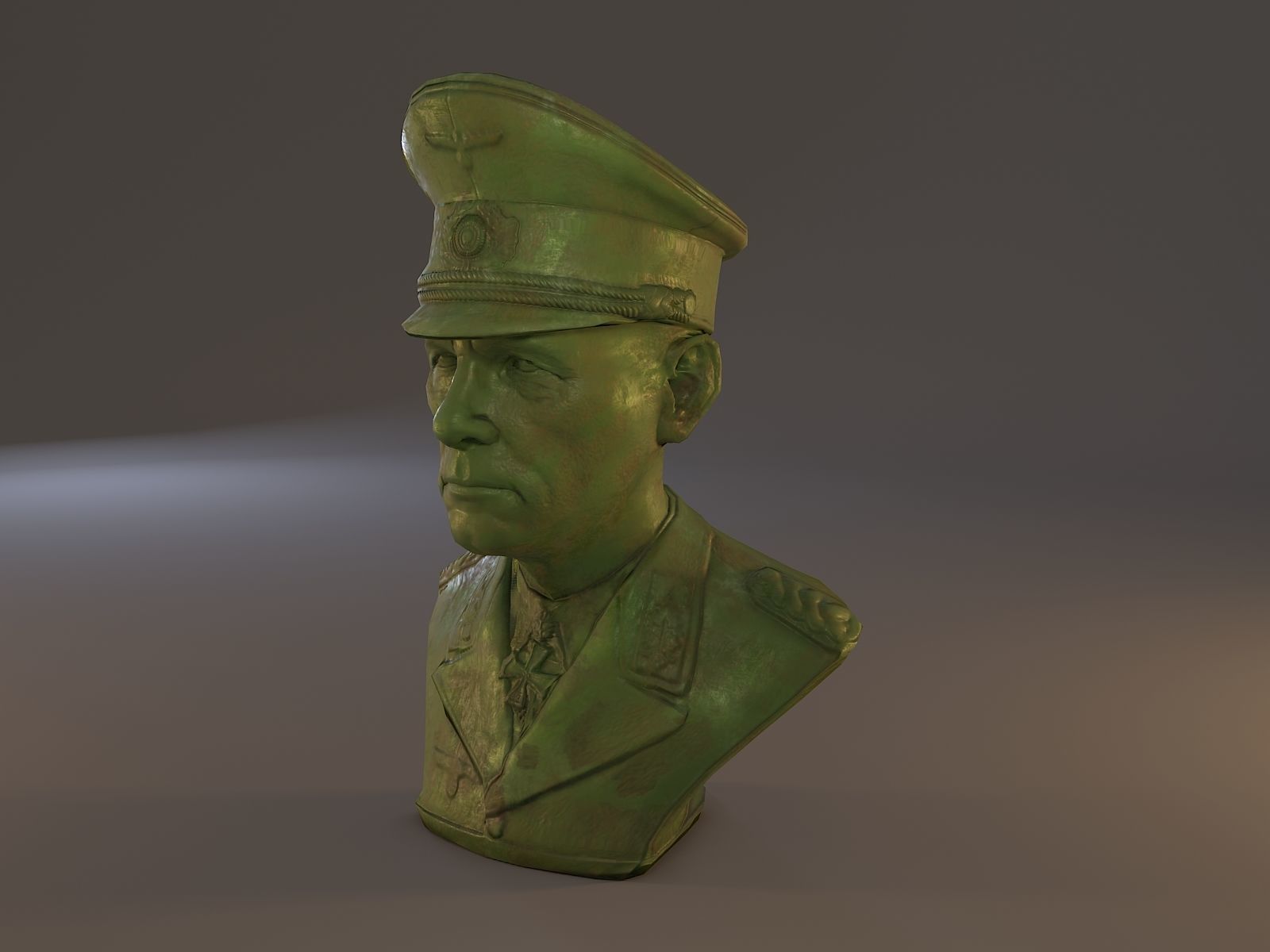 Erwin Rommel Bust Low Poly Low-poly 3D model_23