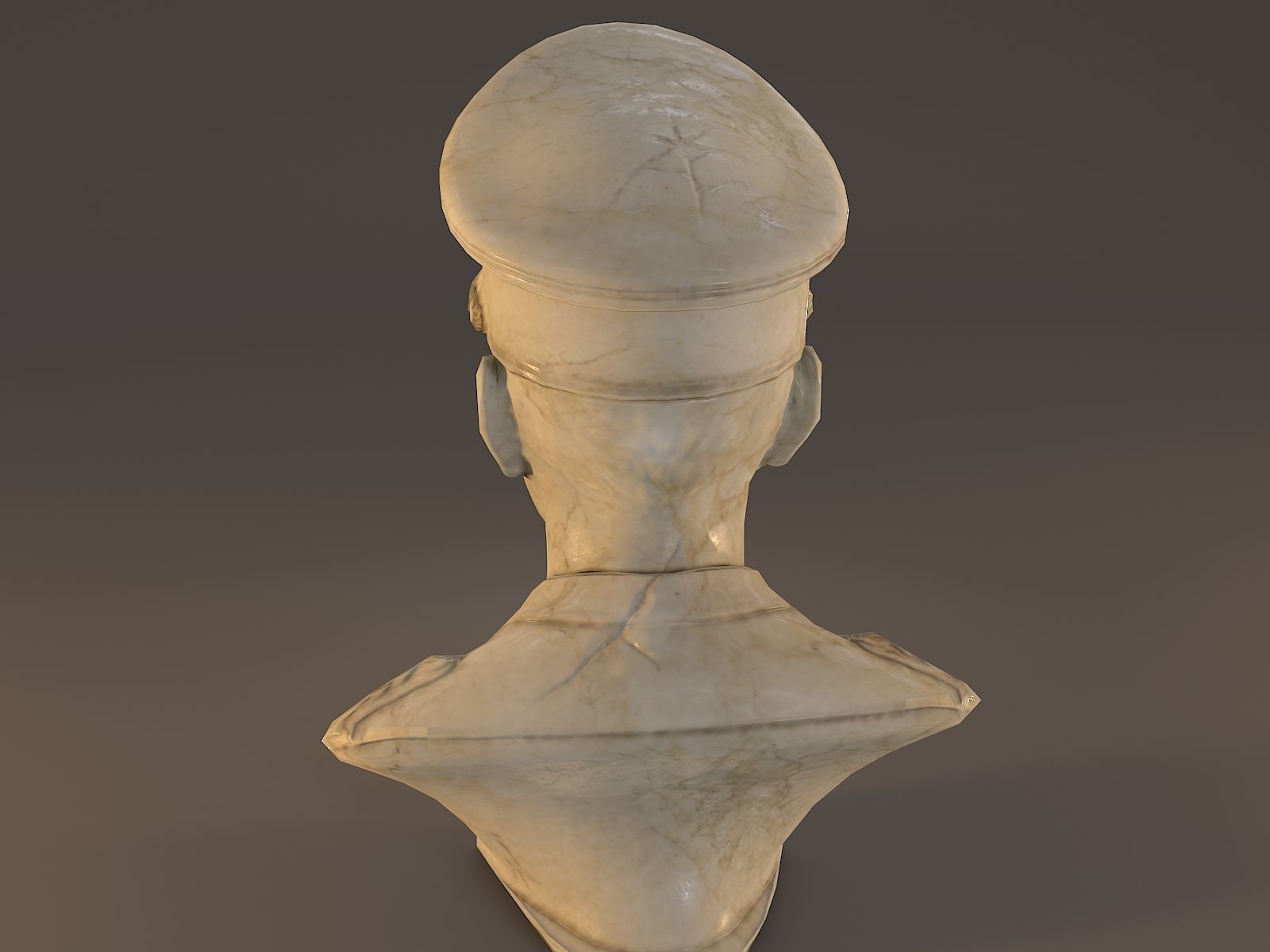 Erwin Rommel Bust Low Poly Low-poly 3D model_20