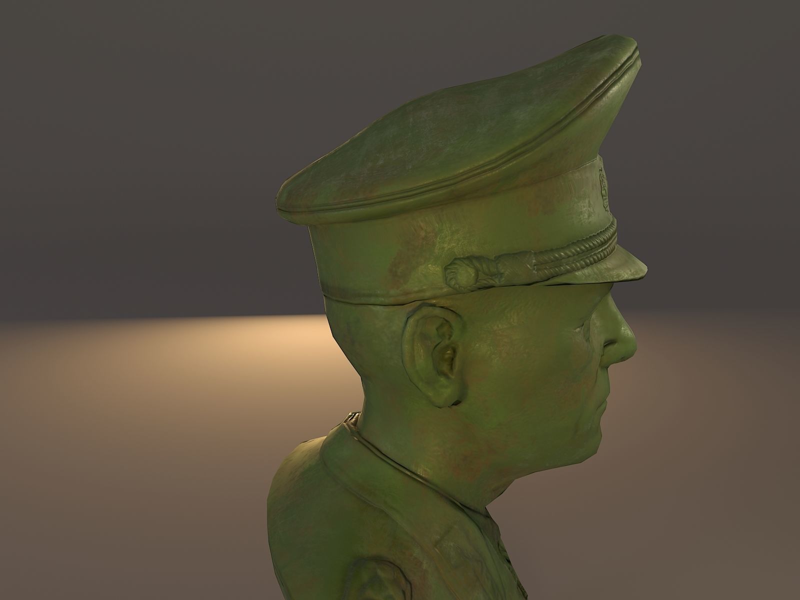 Erwin Rommel Bust Low Poly Low-poly 3D model_41