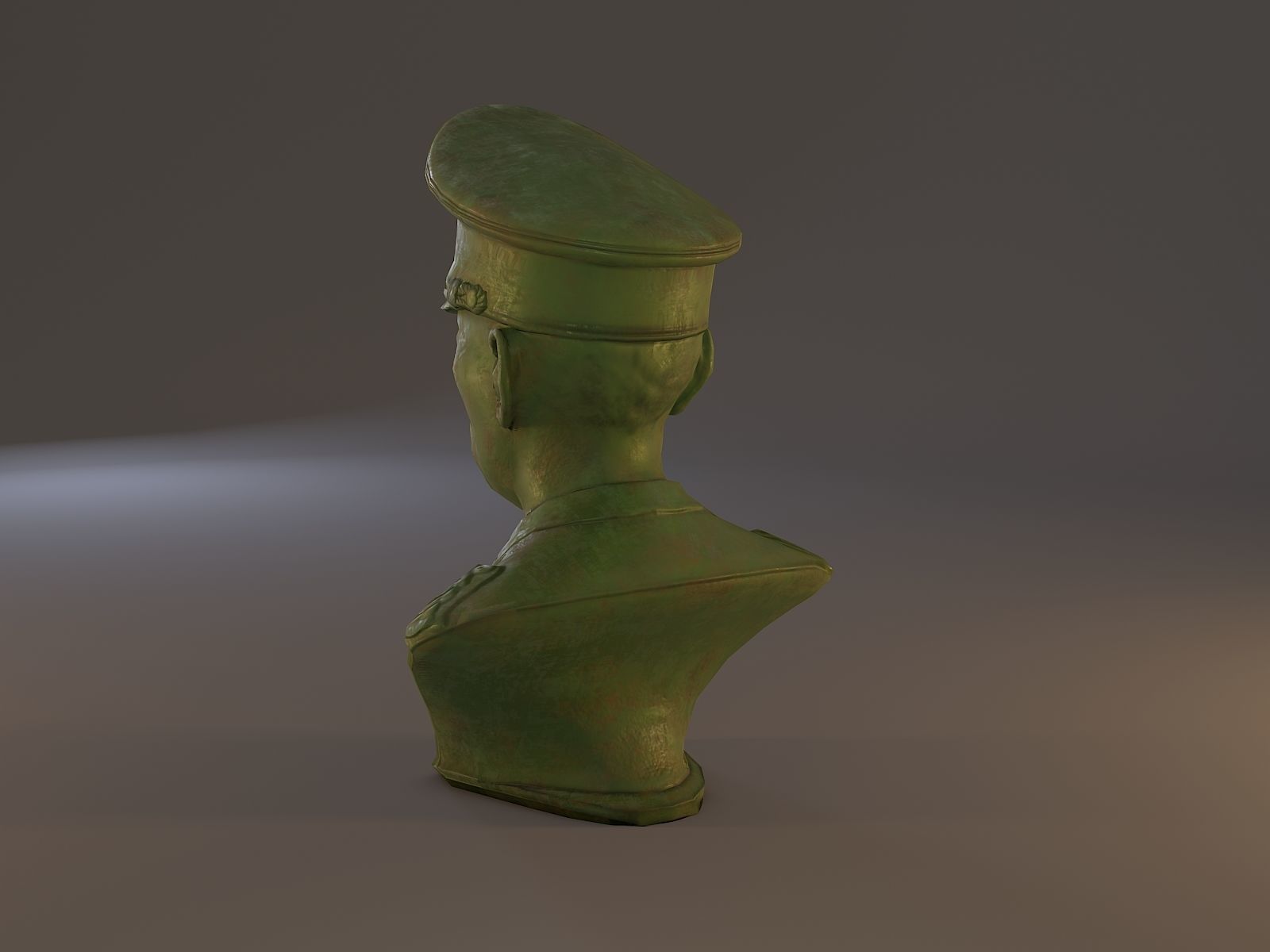 Erwin Rommel Bust Low Poly Low-poly 3D model_26