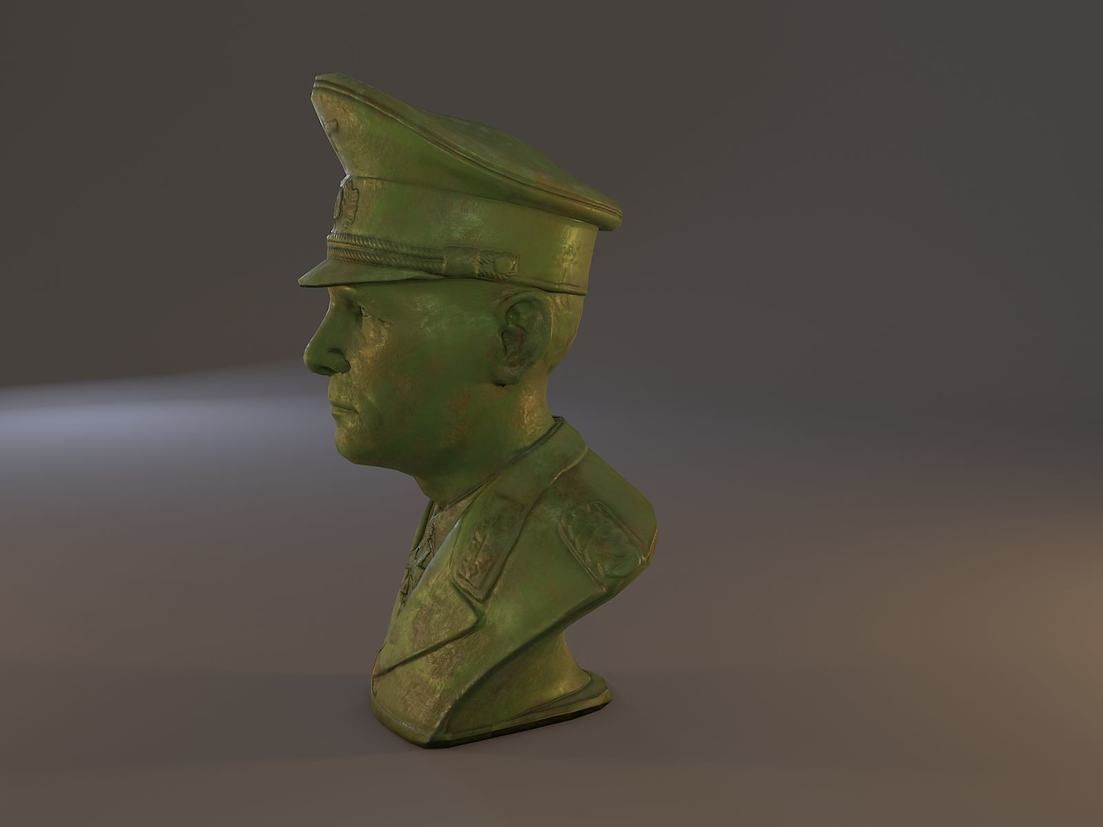 Erwin Rommel Bust Low Poly Low-poly 3D model_24