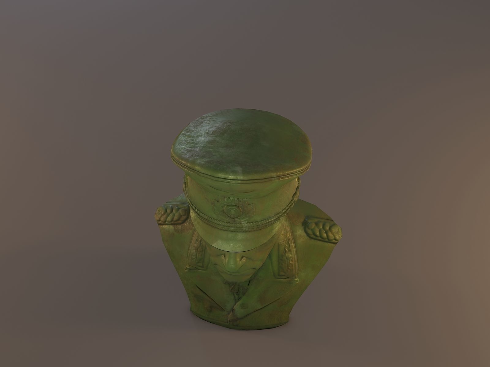 Erwin Rommel Bust Low Poly Low-poly 3D model_35