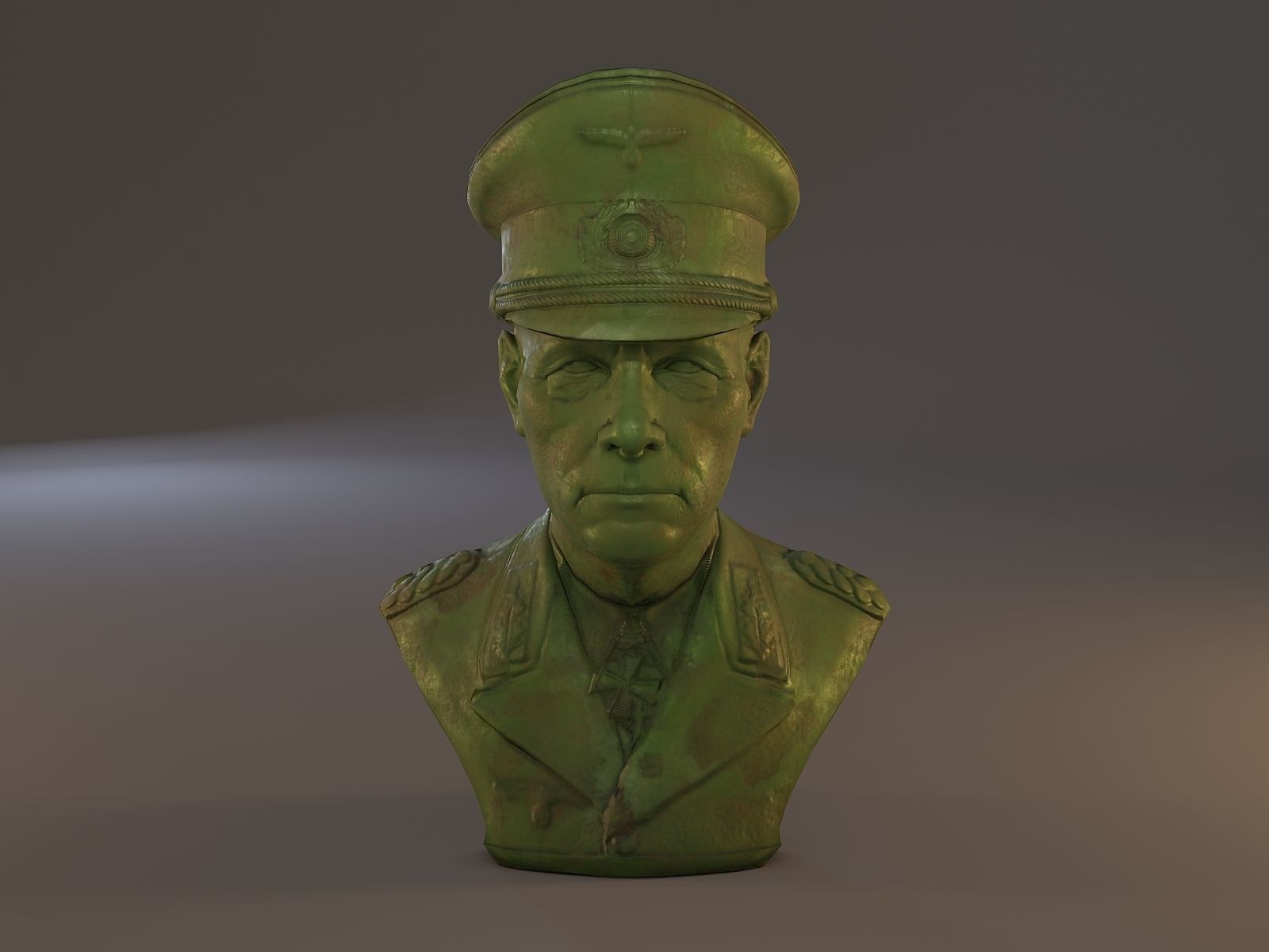 Erwin Rommel Bust Low Poly Low-poly 3D model_32
