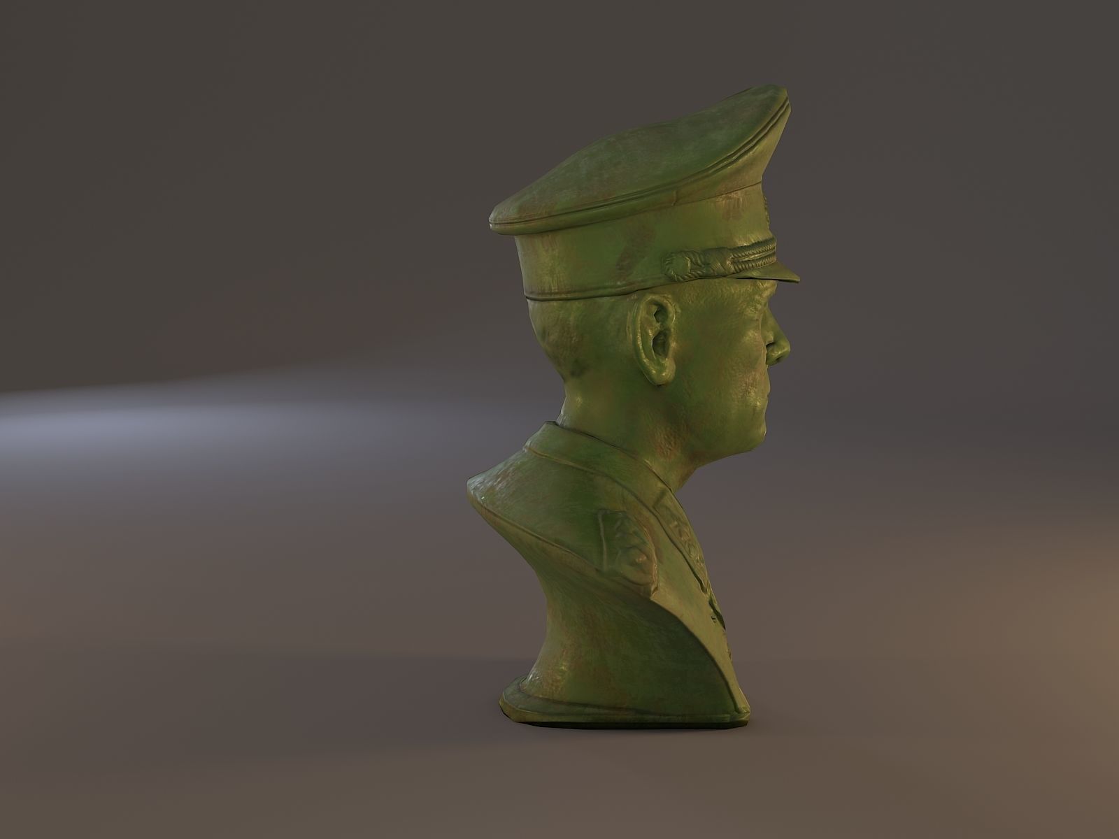 Erwin Rommel Bust Low Poly Low-poly 3D model_29