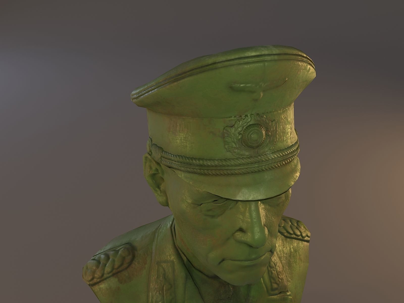 Erwin Rommel Bust Low Poly Low-poly 3D model_40
