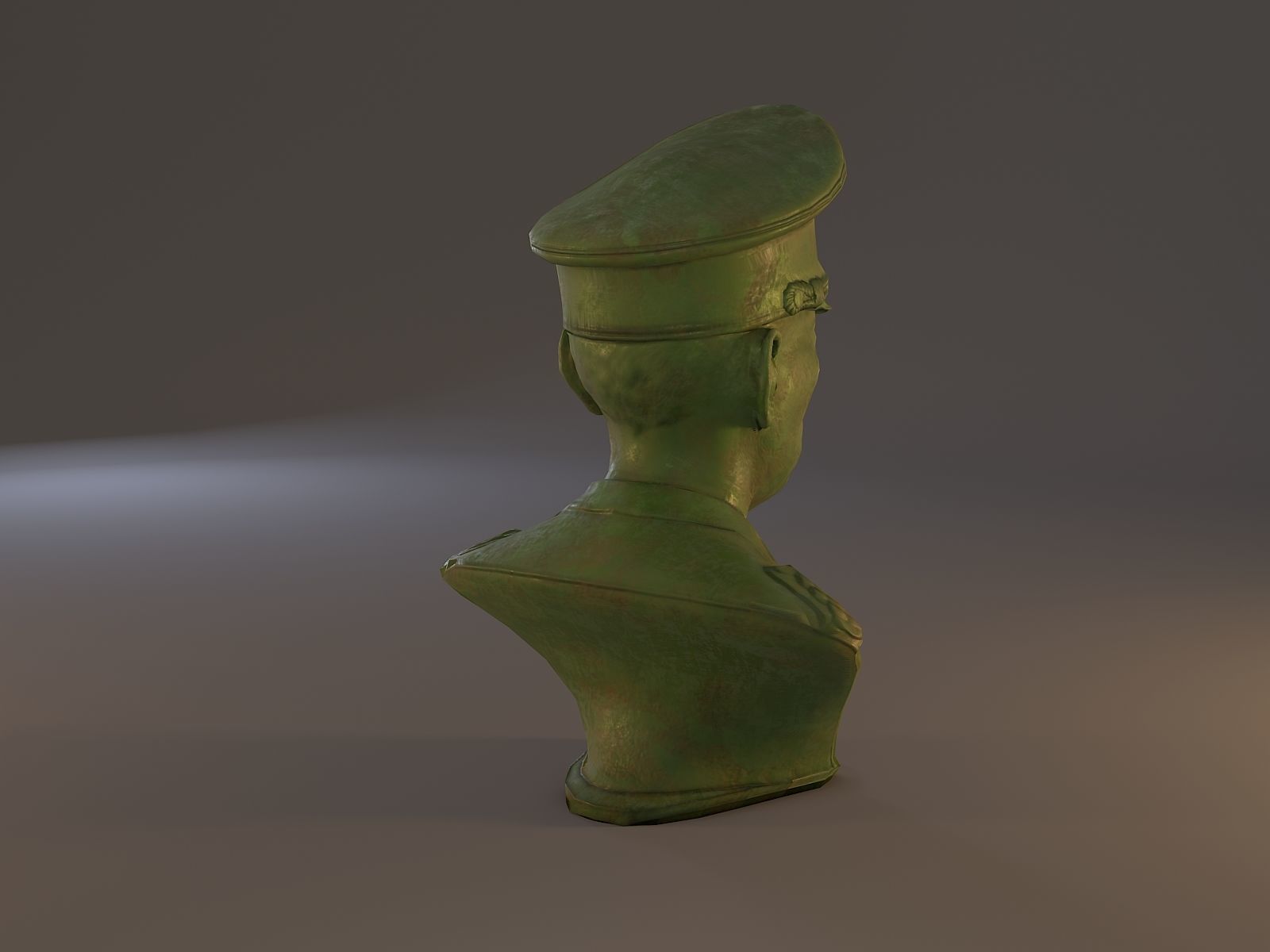 Erwin Rommel Bust Low Poly Low-poly 3D model_28