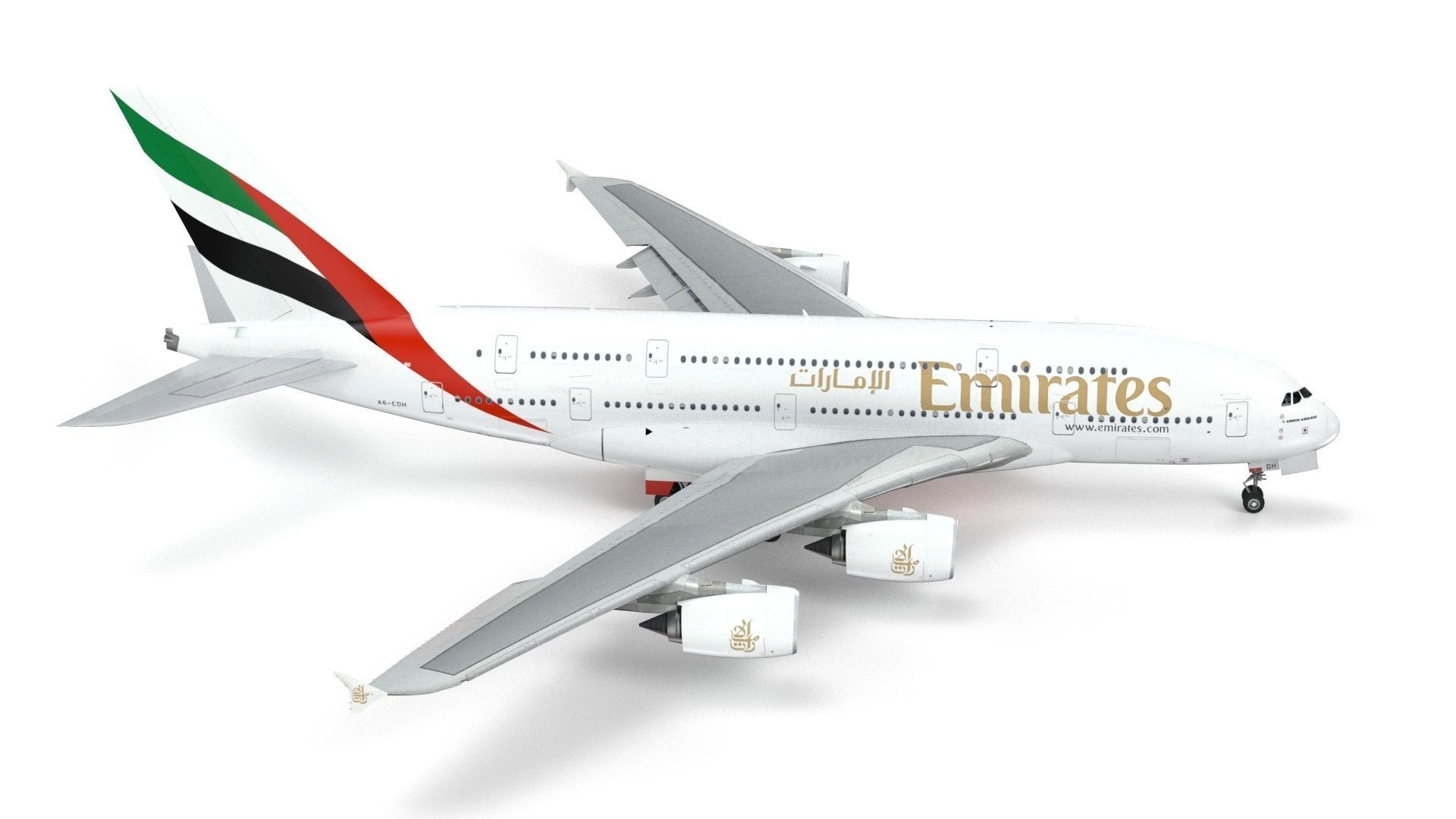 Airbus A380 Fly Emirates - Element 3D 3D model_10