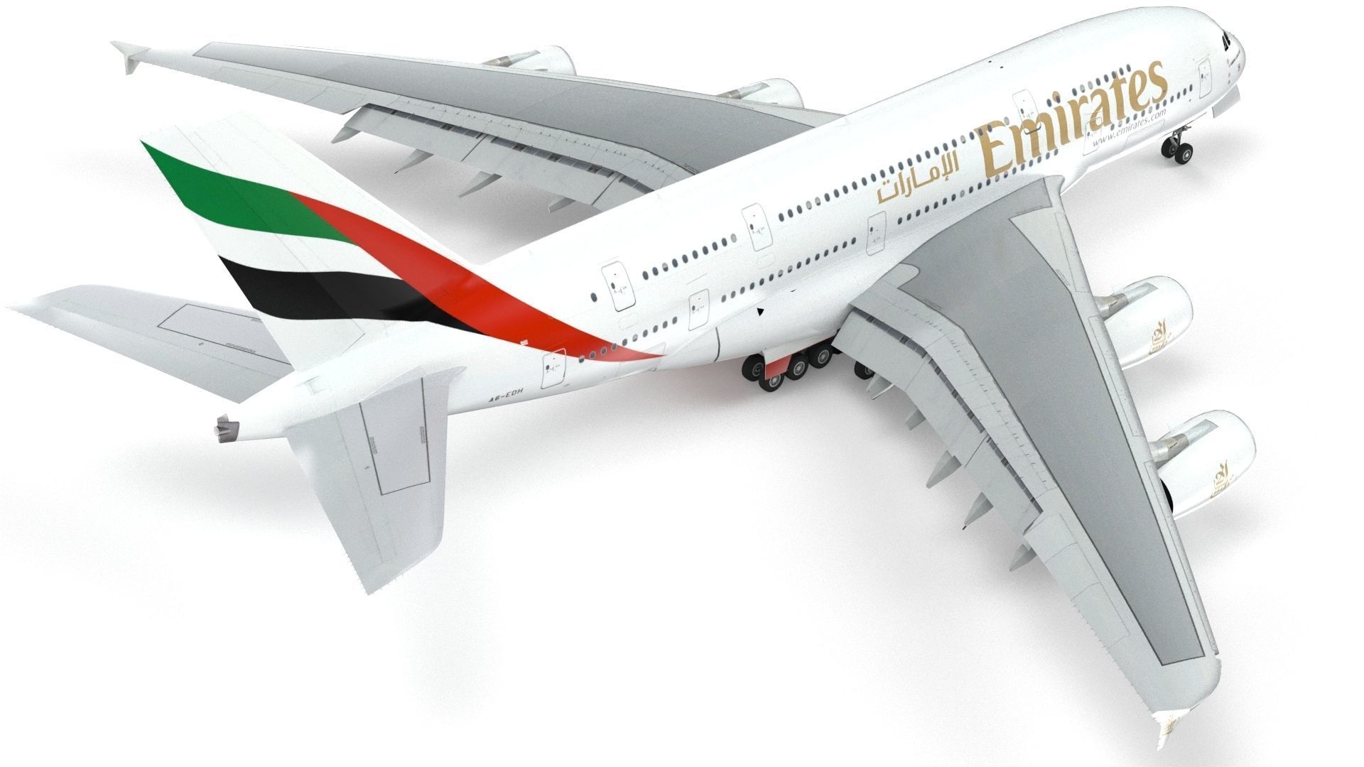 Airbus A380 Fly Emirates - Element 3D 3D model_6