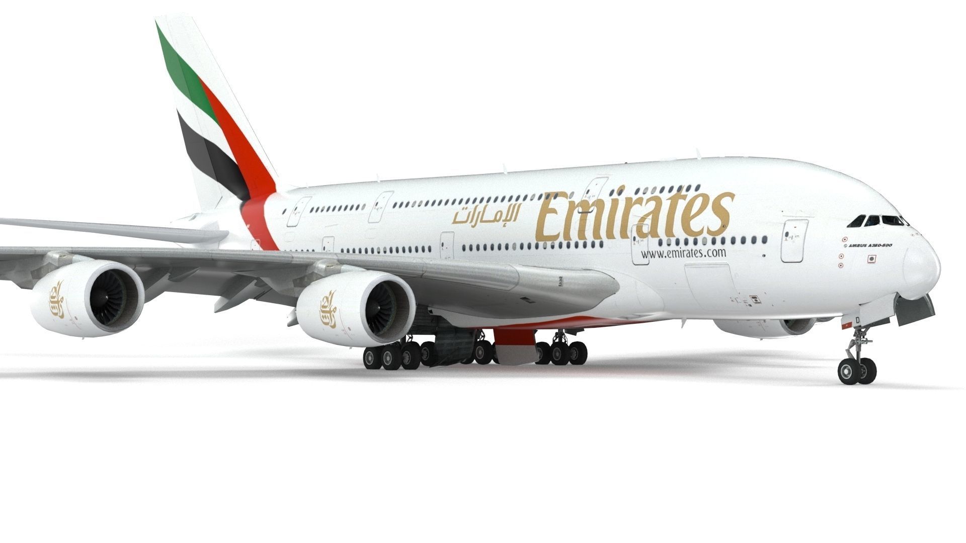 Airbus A380 Fly Emirates - Element 3D 3D model_5