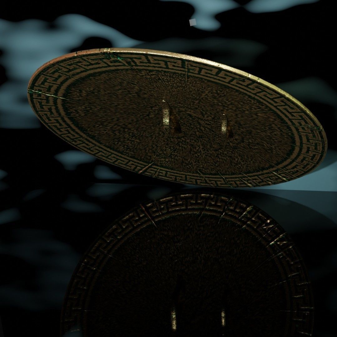 HopliteShield metal shield with blood Free low-poly 3D model_3