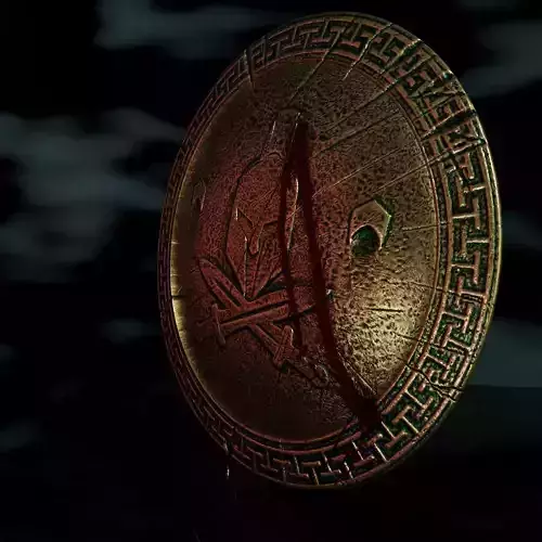 HopliteShield metal shield with blood