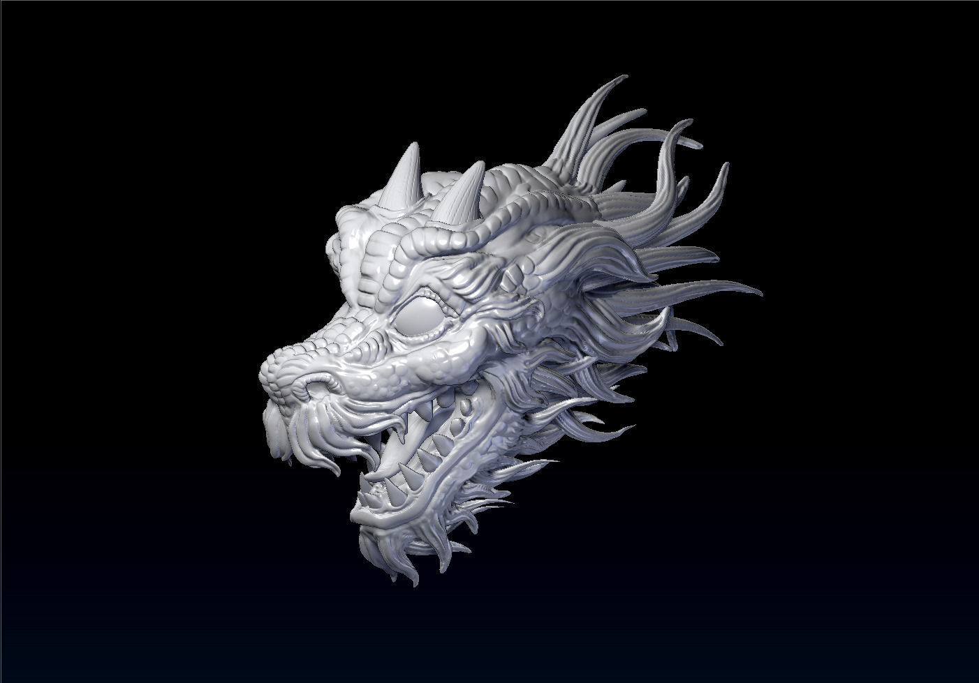 Dragon head 3D print model_3