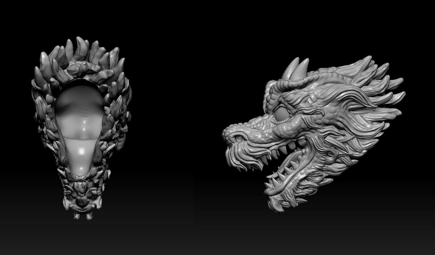 Dragon head 3D print model_10