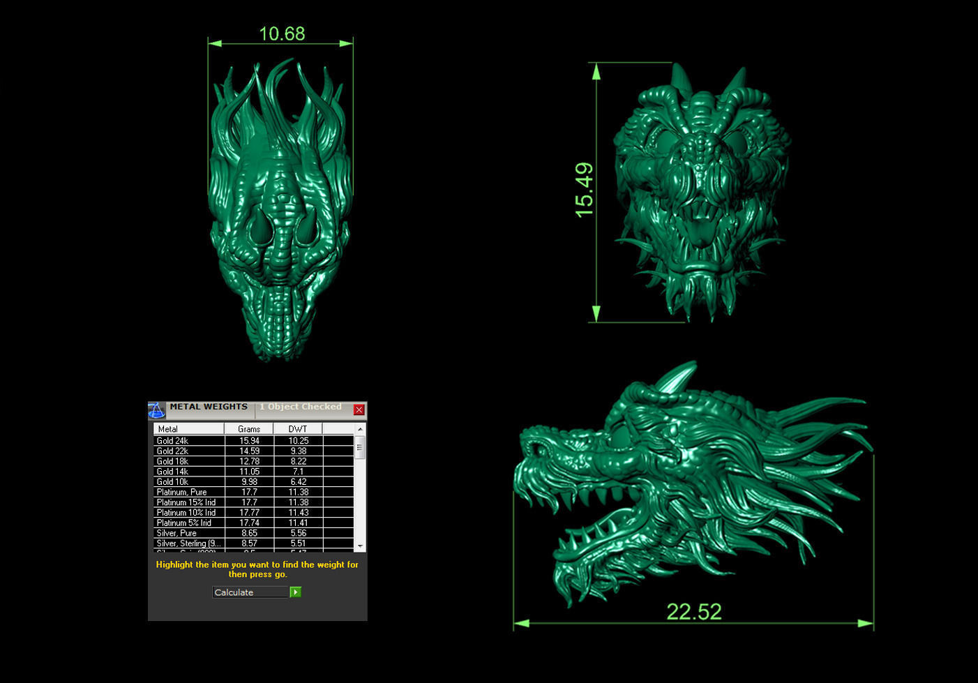 Dragon head 3D print model_9
