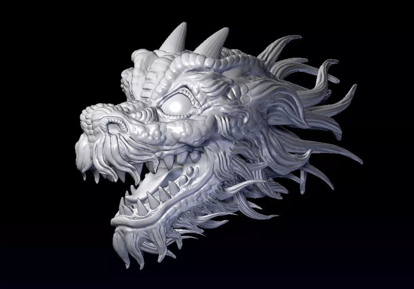 Dragon head 3D print model_0