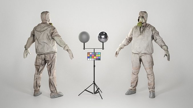 Soviet Liquidator of nuclear accident of Chernobyl in A-pose 95 Low-poly 3D model