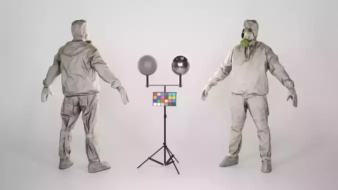 Soviet Liquidator of nuclear accident of Chernobyl in A-pose 95 Low-poly 3D model