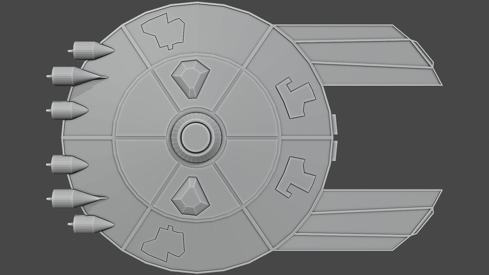 DoomDoomer Spaceship Low-poly 3D model_17