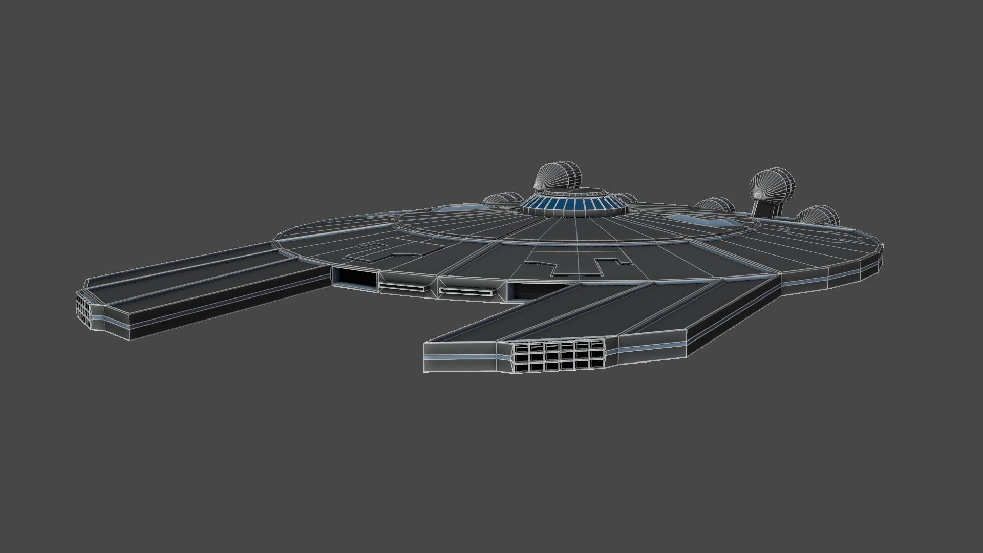 DoomDoomer Spaceship Low-poly 3D model_10