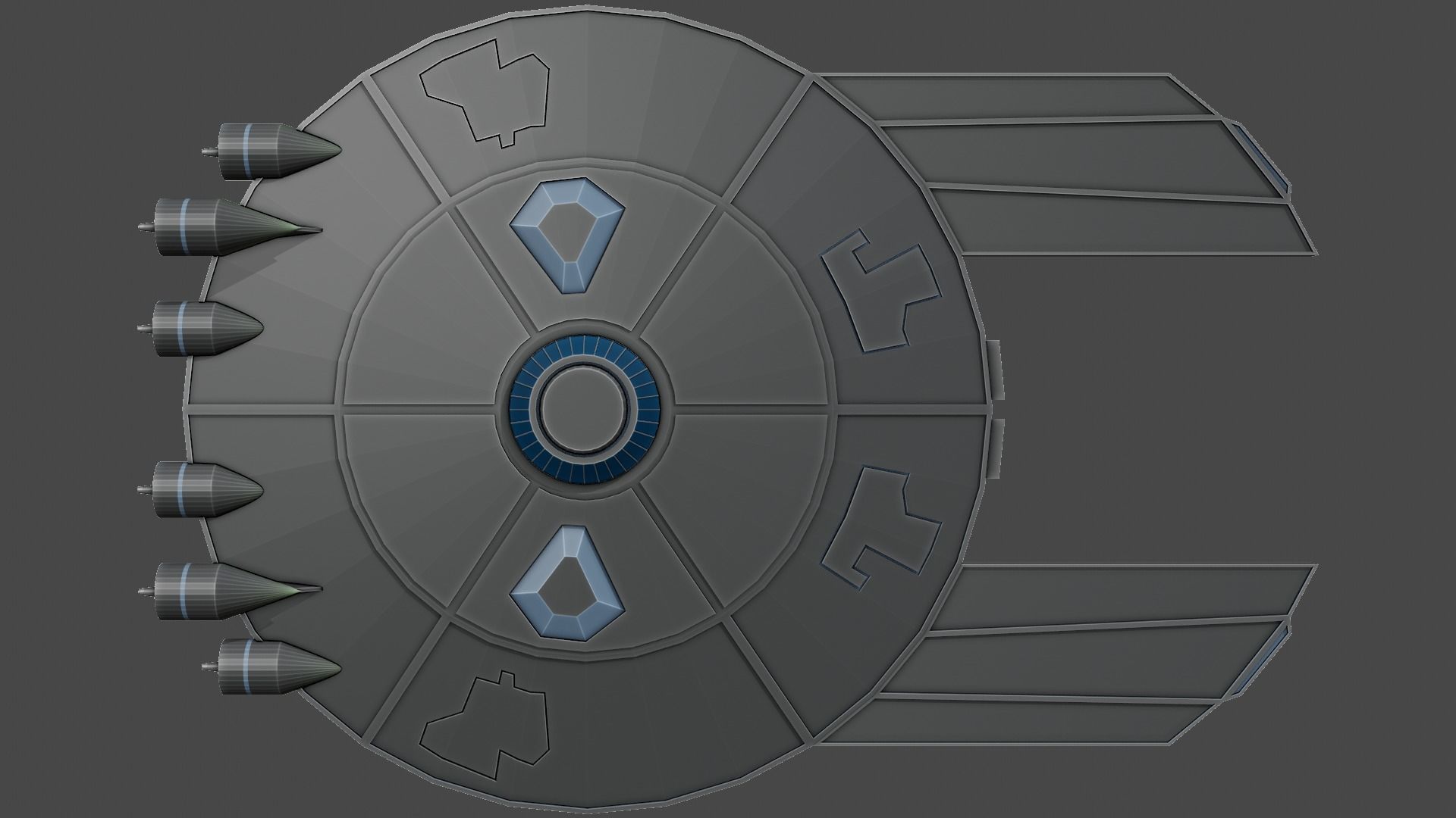 DoomDoomer Spaceship Low-poly 3D model_15