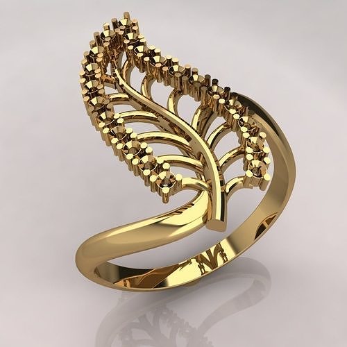 Leaves Diamond Ring  3D print model