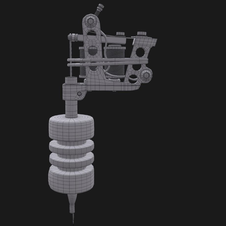 Tattoo machine Low-poly 3D model_2
