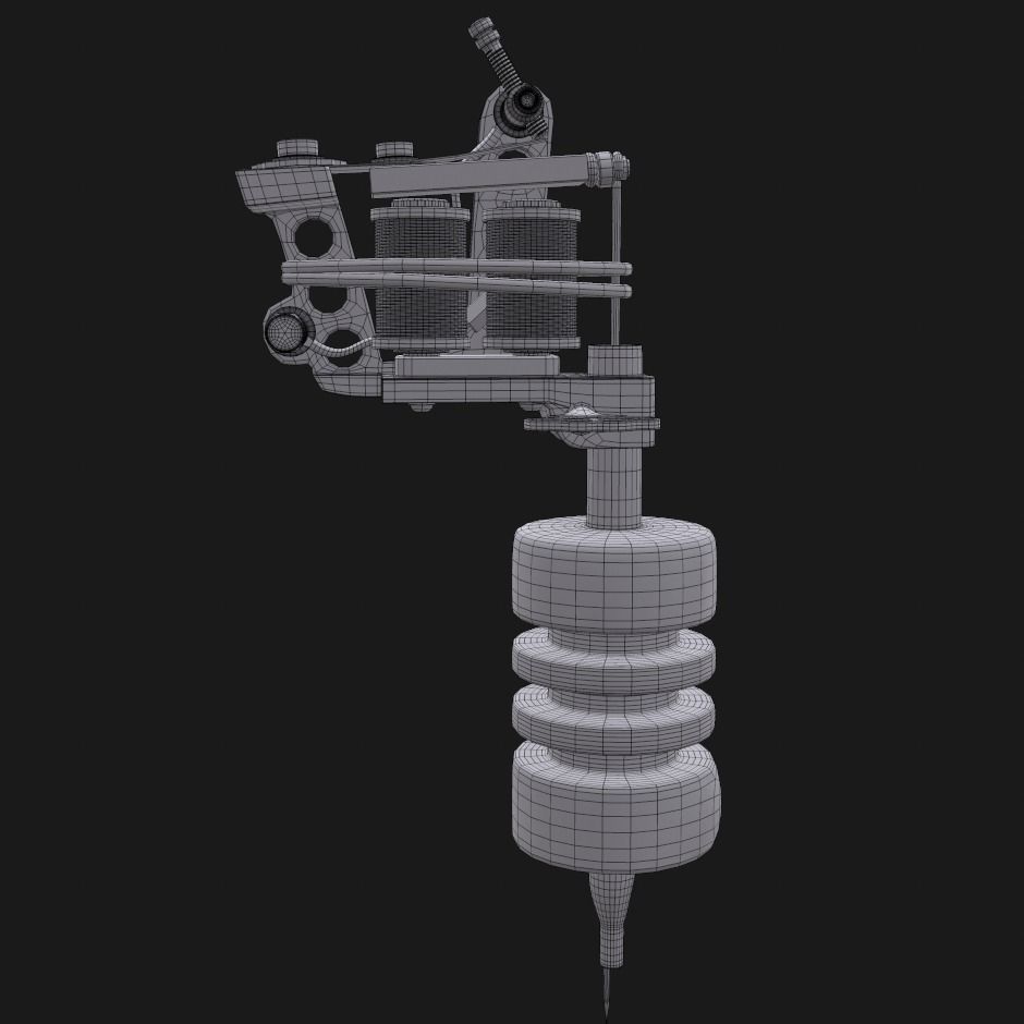Tattoo machine Low-poly 3D model_3