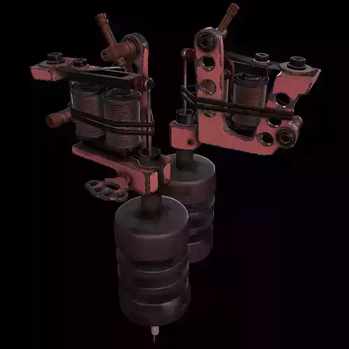 Tattoo machine Low-poly 3D model
