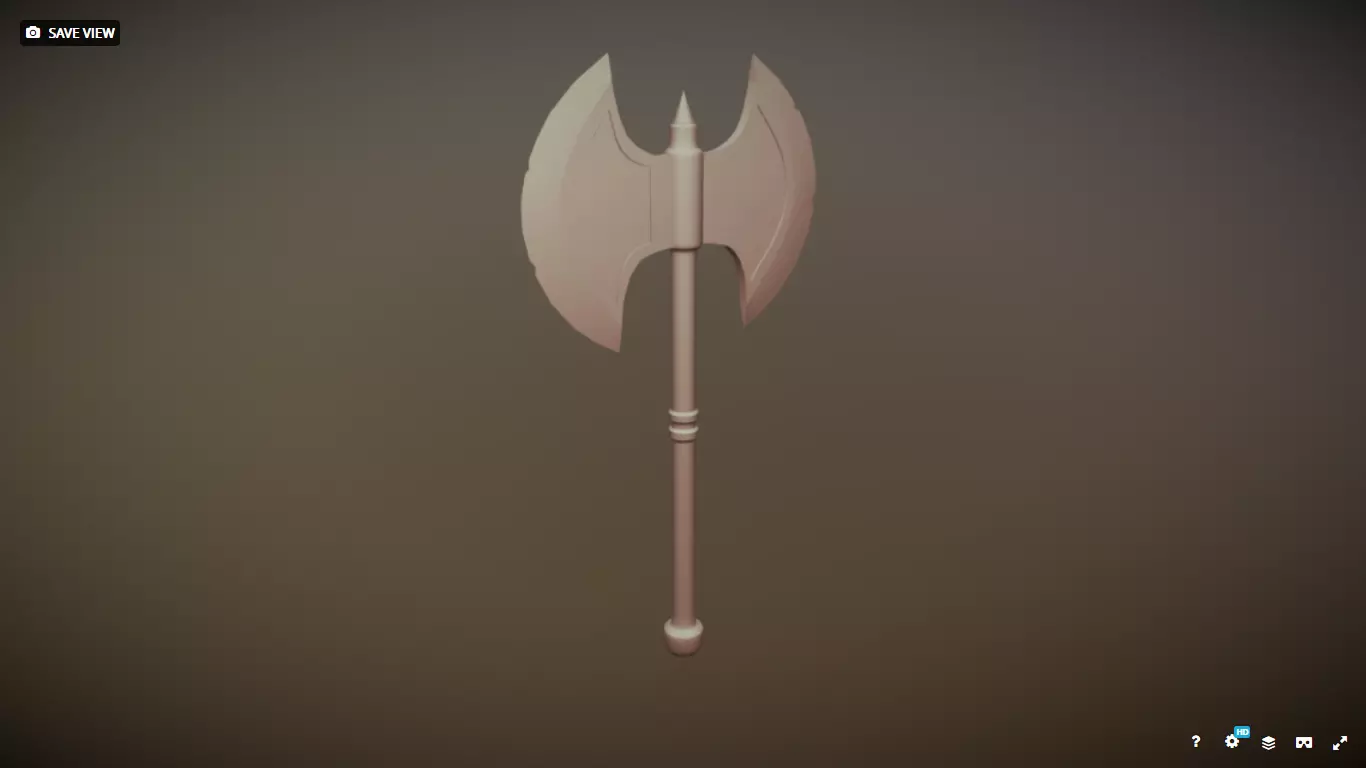 Dual Blade Viking Axe Free 3D model