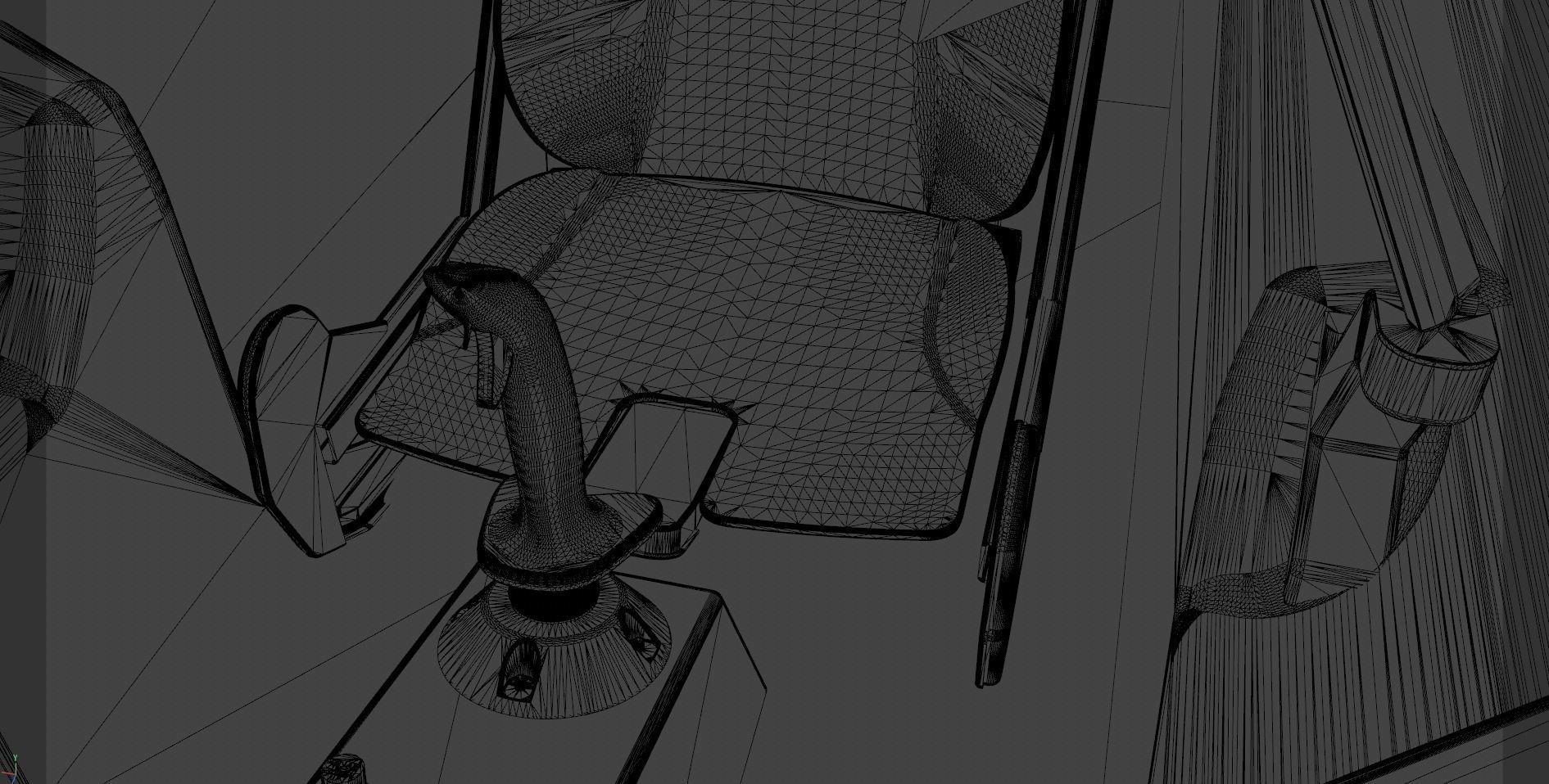 LowPoly Sci-fi spacecraft cockpit interior Low-poly 3D model_26