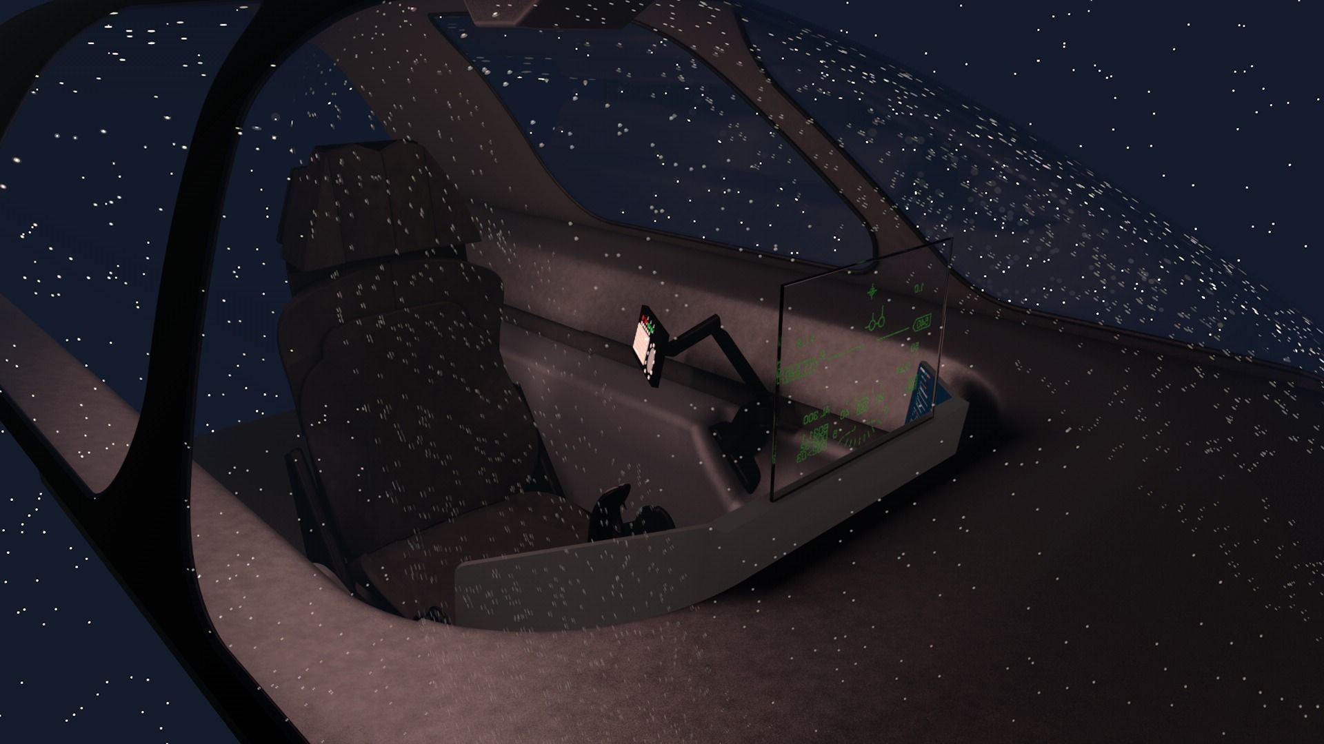 LowPoly Sci-fi spacecraft cockpit interior Low-poly 3D model_16