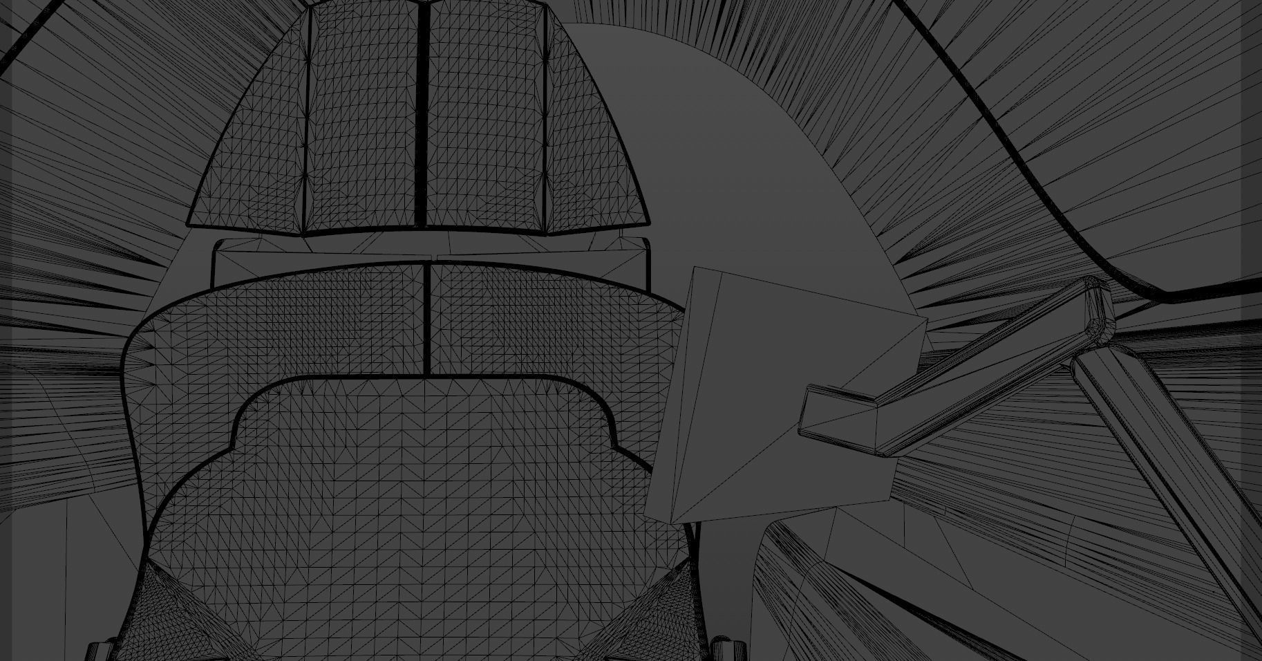 LowPoly Sci-fi spacecraft cockpit interior Low-poly 3D model_28
