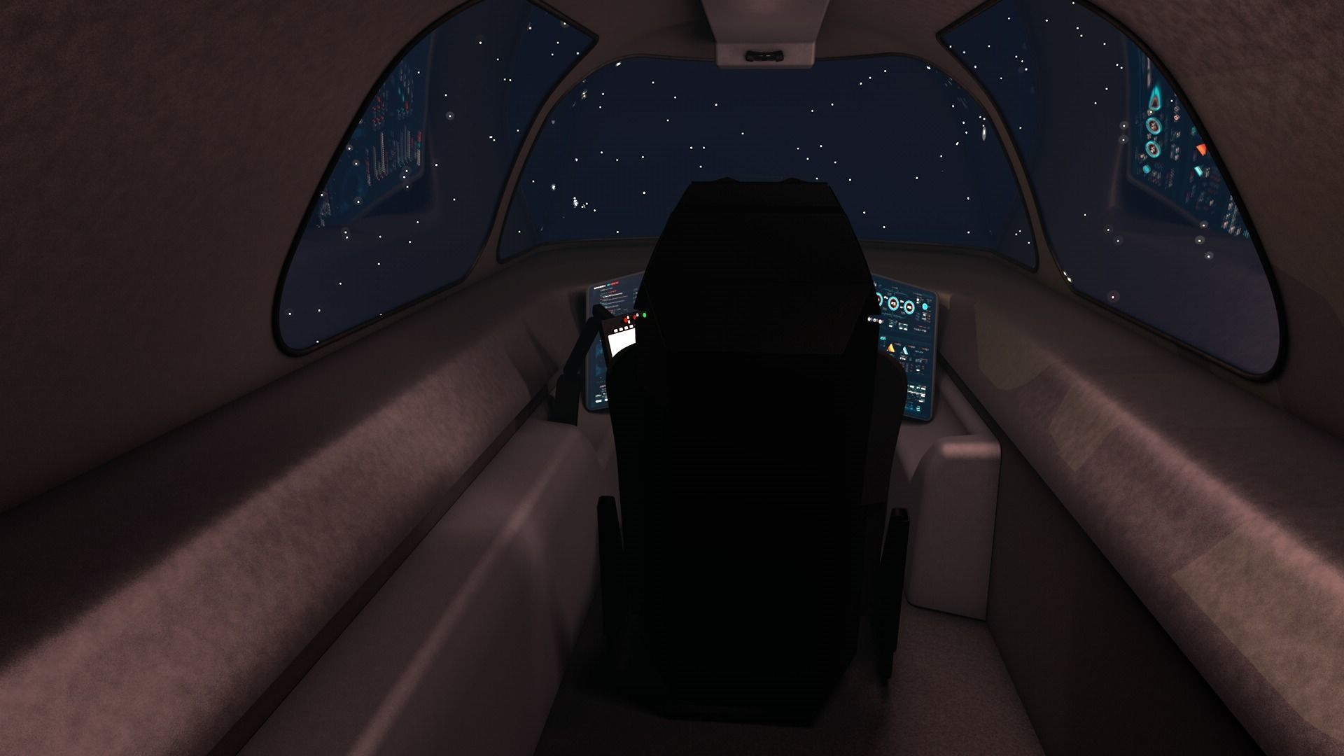 LowPoly Sci-fi spacecraft cockpit interior Low-poly 3D model_15