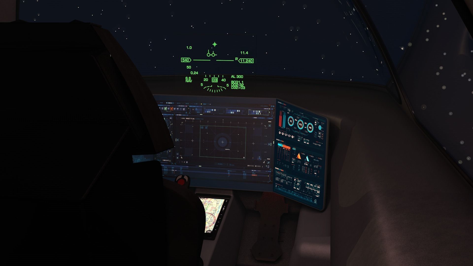 LowPoly Sci-fi spacecraft cockpit interior Low-poly 3D model_13